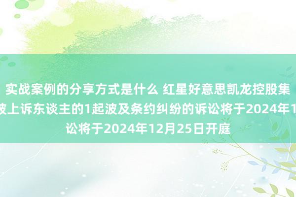 实战案例的分享方式是什么 红星好意思凯龙控股集团行动被告/被上诉东谈主的1起波及条约纠纷的诉讼将于2024年12月25日开庭