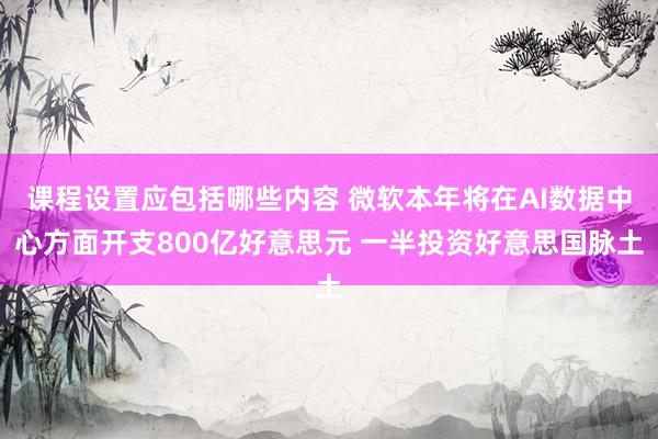 课程设置应包括哪些内容 微软本年将在AI数据中心方面开支800亿好意思元 一半投资好意思国脉土