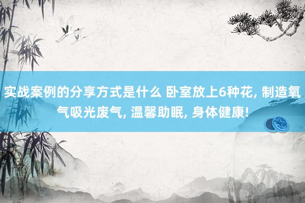 实战案例的分享方式是什么 卧室放上6种花, 制造氧气吸光废气, 温馨助眠, 身体健康!