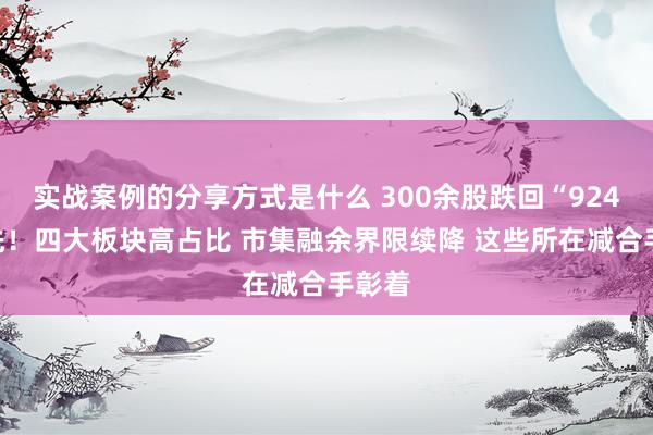 实战案例的分享方式是什么 300余股跌回“924”首先！四大板块高占比 市集融余界限续降 这些所在减合手彰着