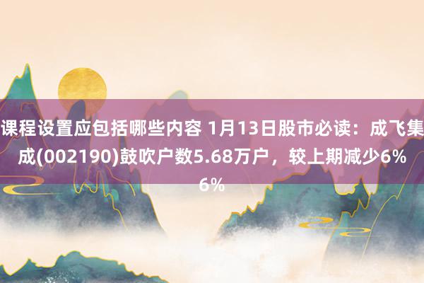 课程设置应包括哪些内容 1月13日股市必读：成飞集成(002190)鼓吹户数5.68万户，较上期减少6%