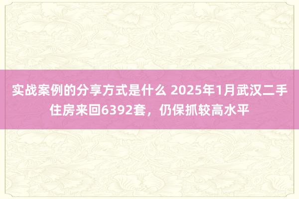 实战案例的分享方式是什么 2025年1月武汉二手住房来回6392套，仍保抓较高水平