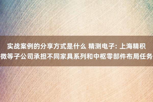 实战案例的分享方式是什么 精测电子: 上海精积微等子公司承担不同家具系列和中枢零部件布局任务