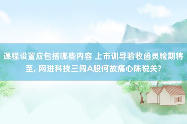 课程设置应包括哪些内容 上市训导验收函灵验期将至, 网进科技三闯A股何故痛心陈说关?