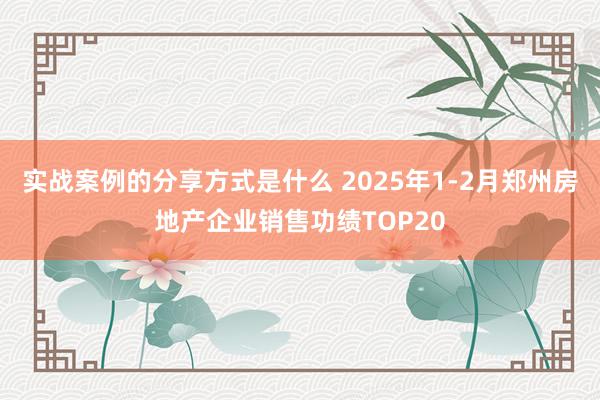 实战案例的分享方式是什么 2025年1-2月郑州房地产企业销售功绩TOP20